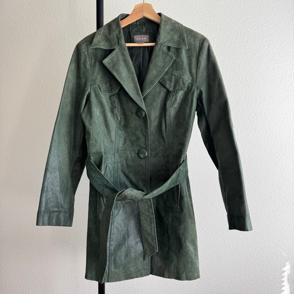 VINTAGE leather trench coat - Picture 2 of 7